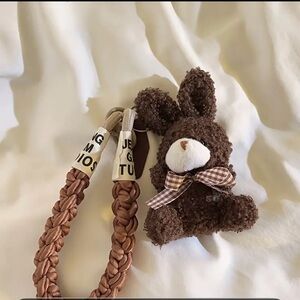 Charming Brown Plush Bunny bag charm